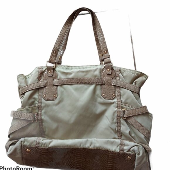 Michael Michael Kors nylon and leather satchel curved shoulder bag - Picture 2 of 7